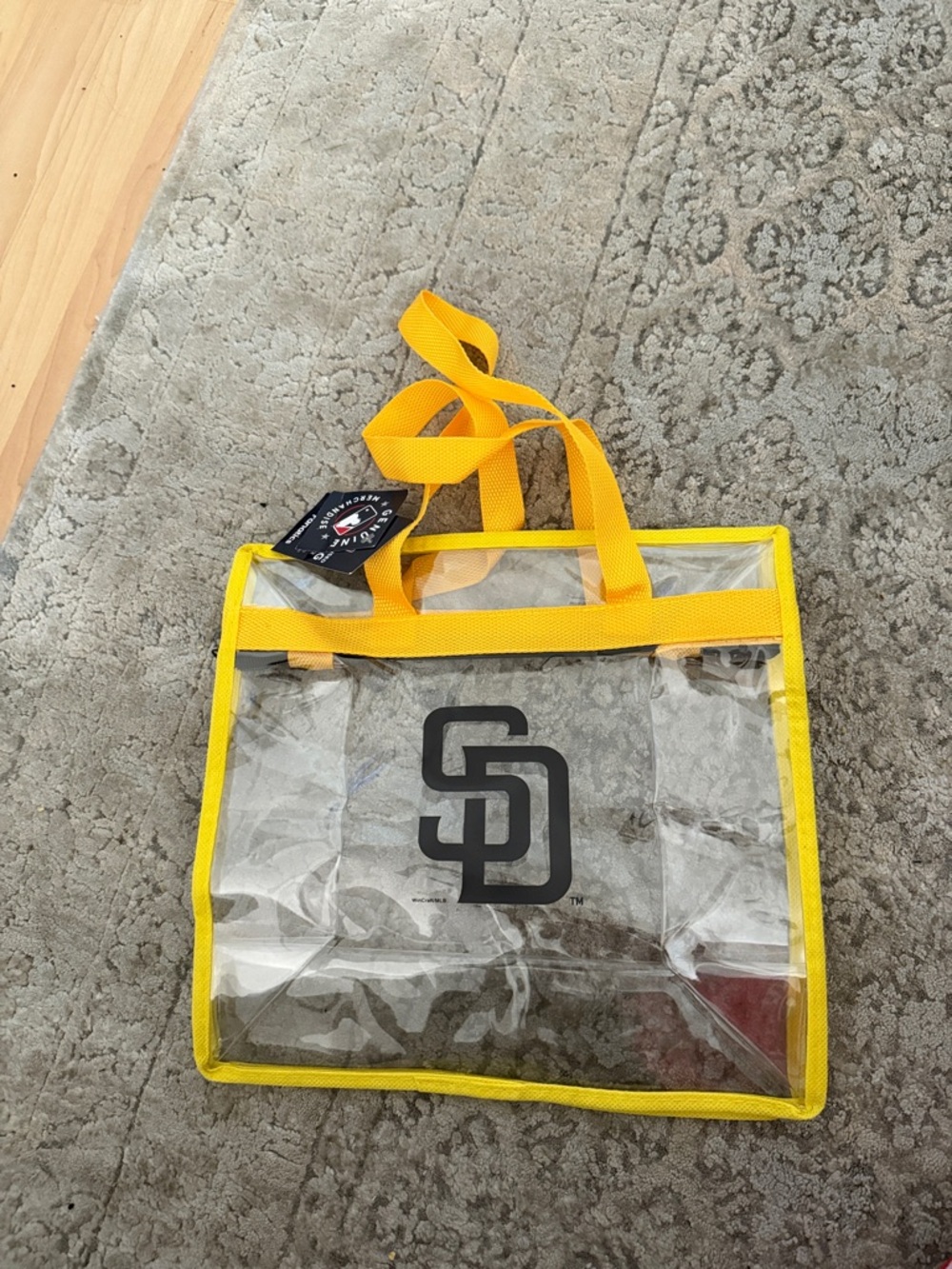 San Diego Padres Clear Tote Bag with Yellow Trim